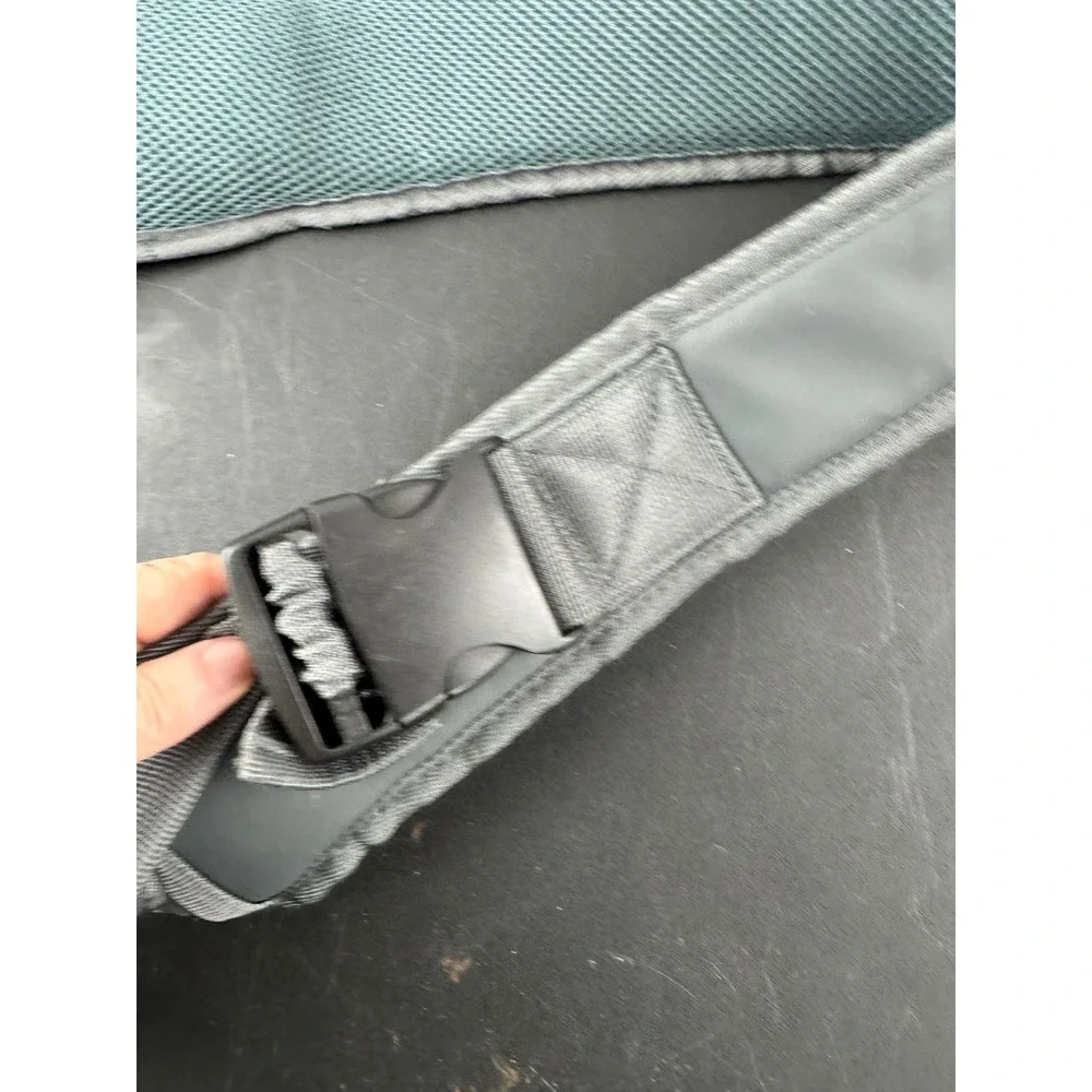 Small Pet Sling Carrier Mesh Crossbody Hands-Free Travel Bag Gray Teal
